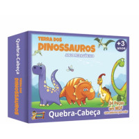 JOGO QUEBRA CABEÇA MADEIRA 24PÇS DINOSSAUROS 3918